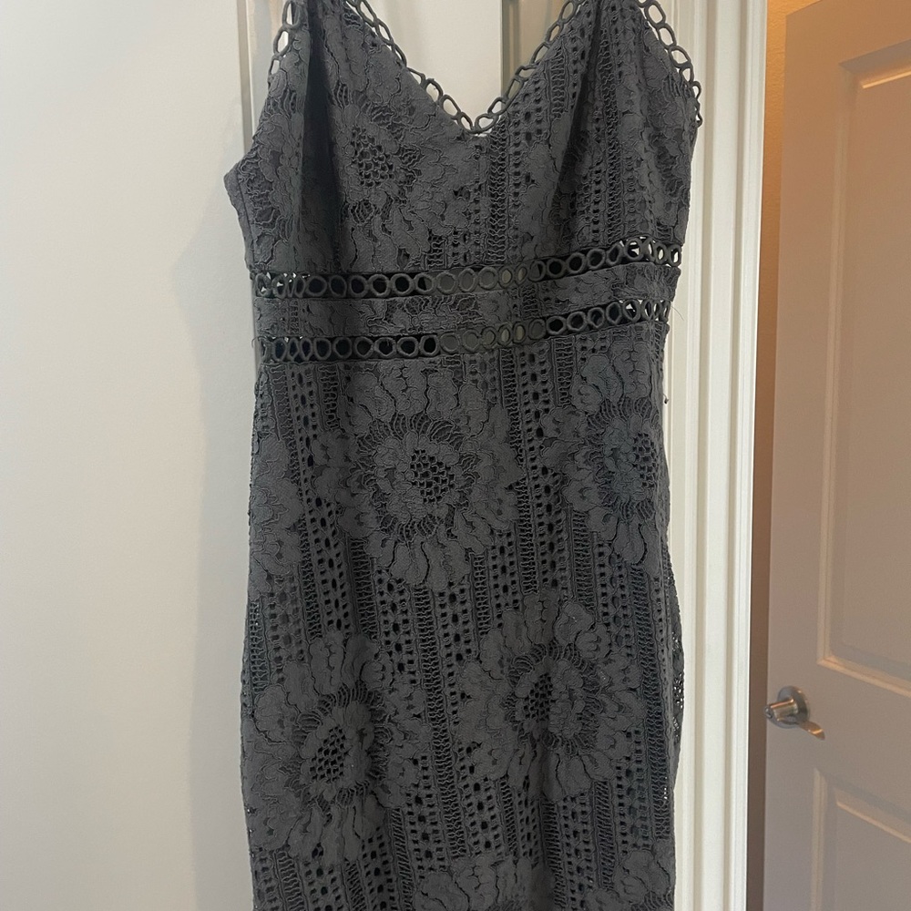 Dark gray lace dress!